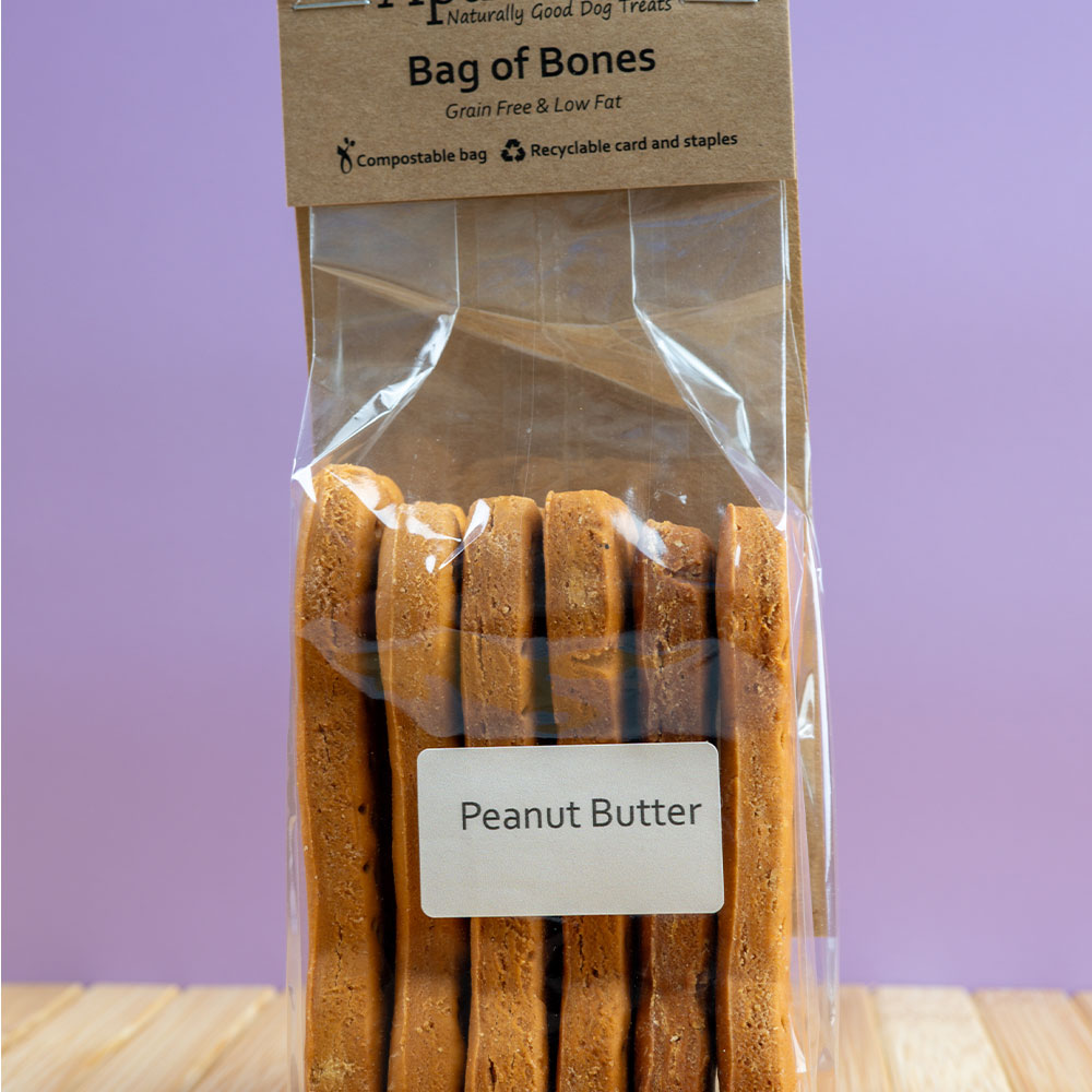 Bag of Bones (large bone shaped biscuits) - Peanut Butter image